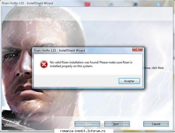 risen hotfix 1.01 mie imi merge sa-l instalez. imi apare chestia aia. imi poate spune cineva