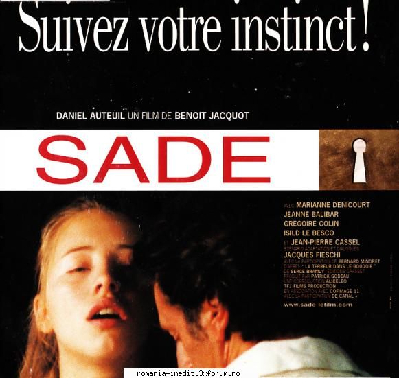 sade (2000) dvdrip xvid-1353 mp3 128 kbps 688x288 french (english, italian idx+sub file) min 1.0