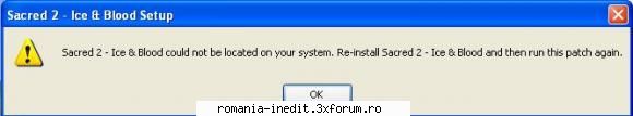 sacred ice and blood [reloaded] nikos25, super mare problema. dat instalez jocul si-mi apare mesajul