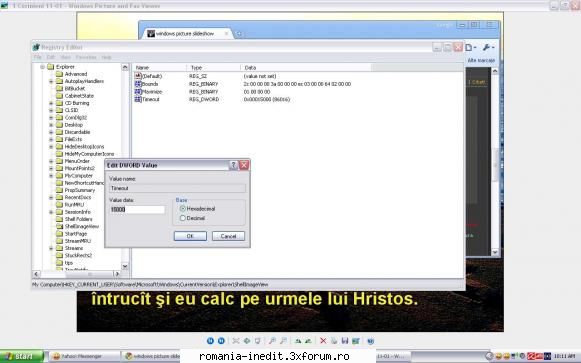 windows picture slideshow stiu facut deoarece acum mai pus 15000 secunde dar stiu daca pus unde