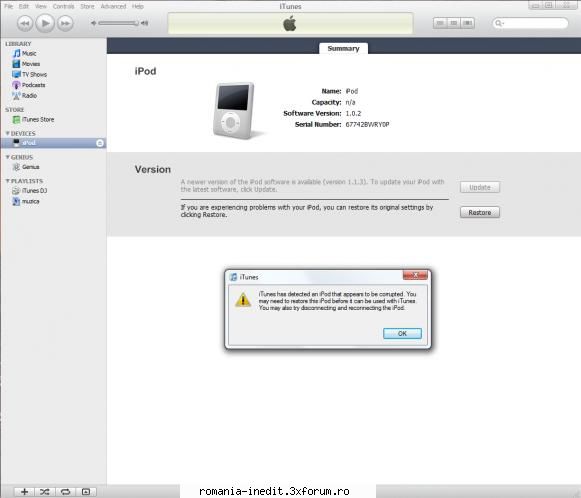 ipod scris:da tot documentat net gasit imi trebuie soft sau update care sal inst fara folosesc
