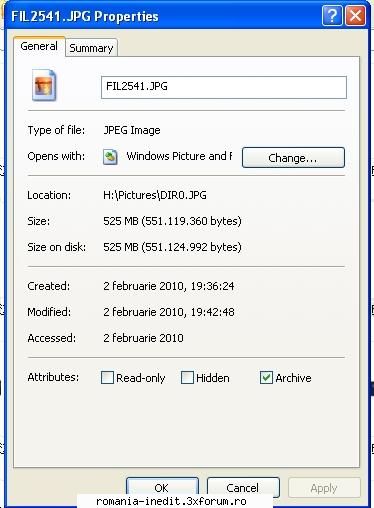 dechide fisier jpg 450 mb? facut recovery backup partitia sitemul operare dar acolo aveam niste poze