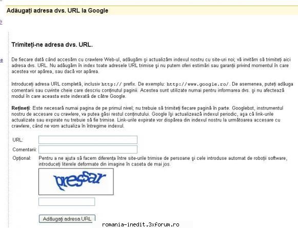 adaugare site.... incerat adaug site google. acum stiu daca facut acest lucru corect, intreb asta