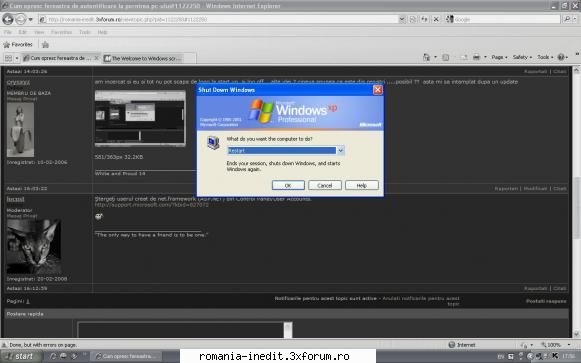 cum opresc fereastra pornirea pc-ului multumesc mult dar din pacate nici  schimbare