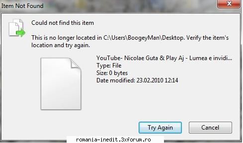 delete file -nu lasa asta apare cand dau delete fisierul care desktop: