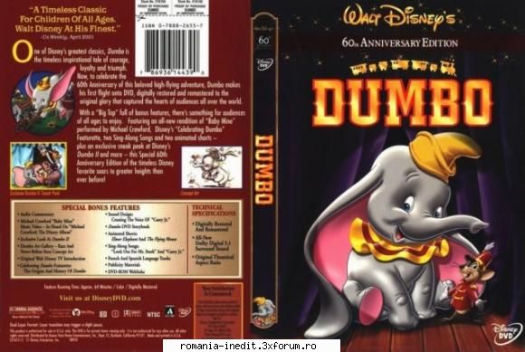 dumbo (1941) [audio romana, eng] dumbo dublat walt 586 audio: lame mp3bit rate: rate: c/svideo Meritul Cultural