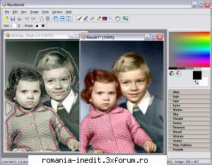 recolored este excelent program ajutorul caruia puteti colora pozele alb-negru. necesita cunostinte