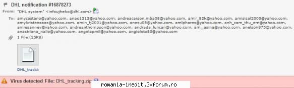 mail virus dhl oare fie chiar din sistemul dhl?