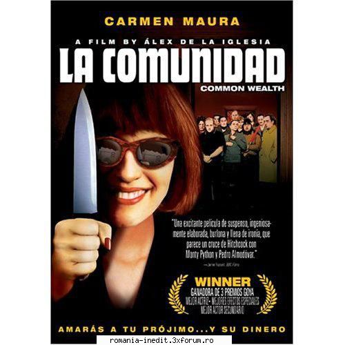 comunidad (2000) dvdrip 703 mib 43mn divx 640x272 25fps mp3 unui agent imobiliar este, daca agitata,