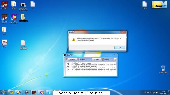 firewall mi'am intalat aplicatia easy php imi deschide serverul apache... imi spune este lasat l'am