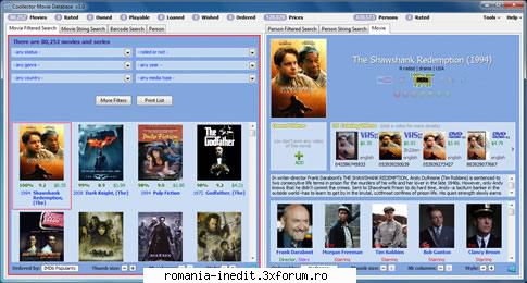 coollector cinefili propun acest programel .baza date este tip unic program care este util chiar