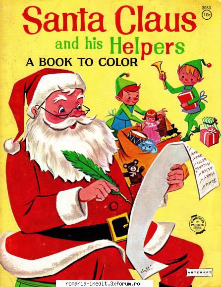 santa   claus  and  his  helpers  - carte  de  colorat    
   de  colorat  *****