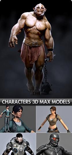 graphics character & people models for 3ds maxformat max textures previews 480 mbinclude
