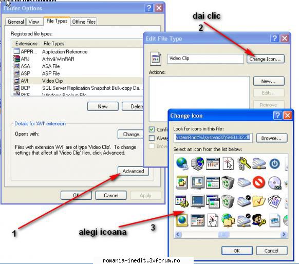 iconite neasociate tipului fisier! incearca asa: