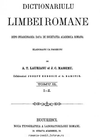 [t] limba dictionare [1876] limbei romane vol.2 i-z (august treboniu ...