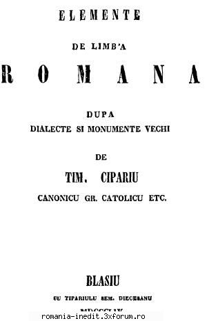 [t] limba dictionare [1854] cipariu, timotei elemente limba romana dupa dialecte monumente ...