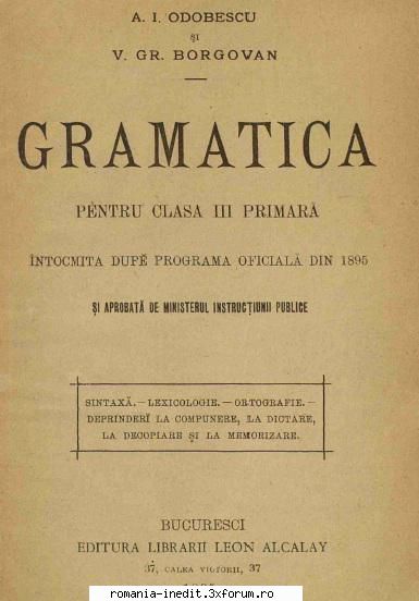 [t] limba dictionare [1895] odobescu, alexandru gramatica pentru clasa iii-a ...