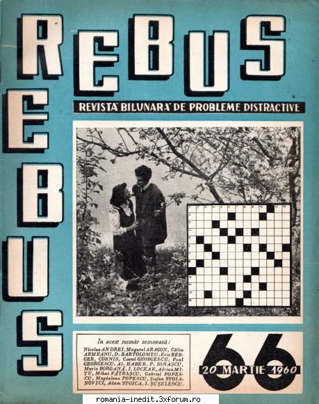 [b] revista rebus rebus 66-1960 (jpg, zip), 300 dpi arhiva include jpg pentru pagina dubla din