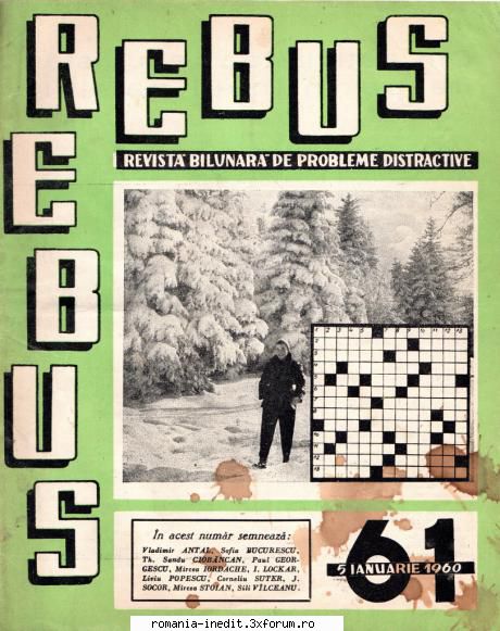 [b] revista rebus rebus 61-1960 (jpg, zip), 300 dpi arhiva include jpg pentru pagina dubla din