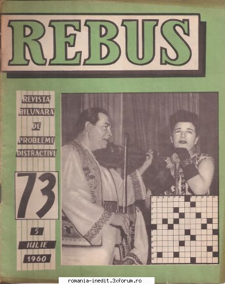 [b] revista rebus rebus 73-1960 (jpg, zip), 300 dpi arhiva include jpg pentru pagina dubla din