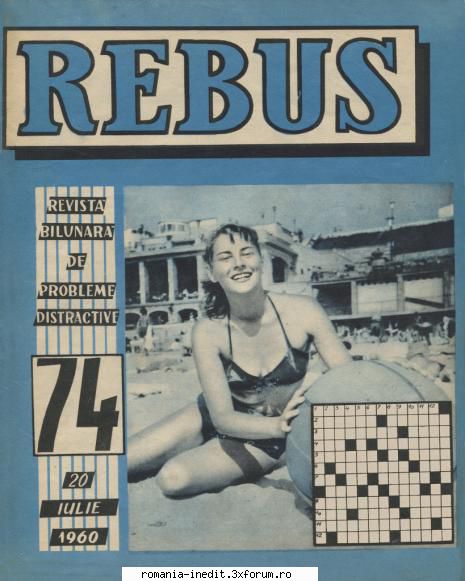 [b] revista rebus rebus 74-1960 (jpg, zip), 300 dpi arhiva include jpg pentru pagina dubla din