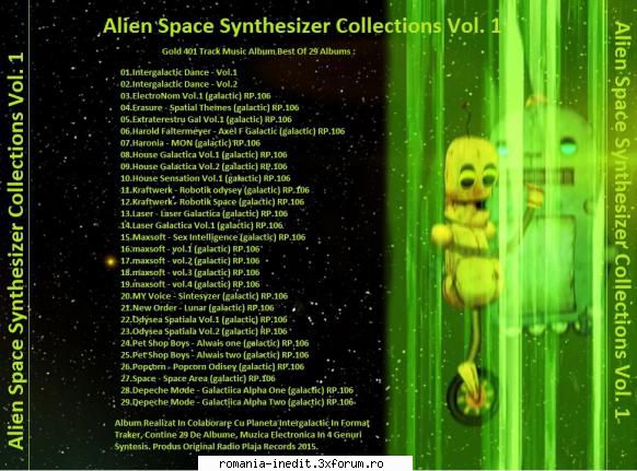 coperta din spate a cd-ului alien space vol. 1 cd radio plaja recors