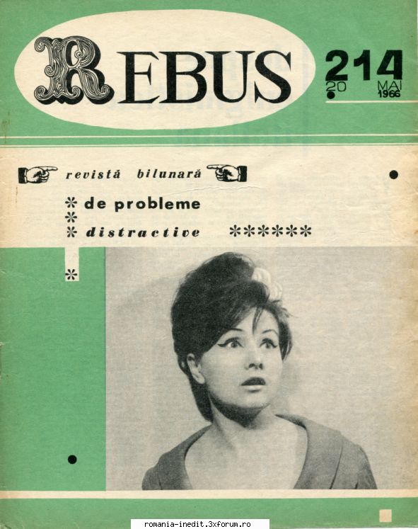 [b] revista rebus rebus 214-1966 (jpg, zip), 300 dpi arhiva include jpg pentru pagina dubla din