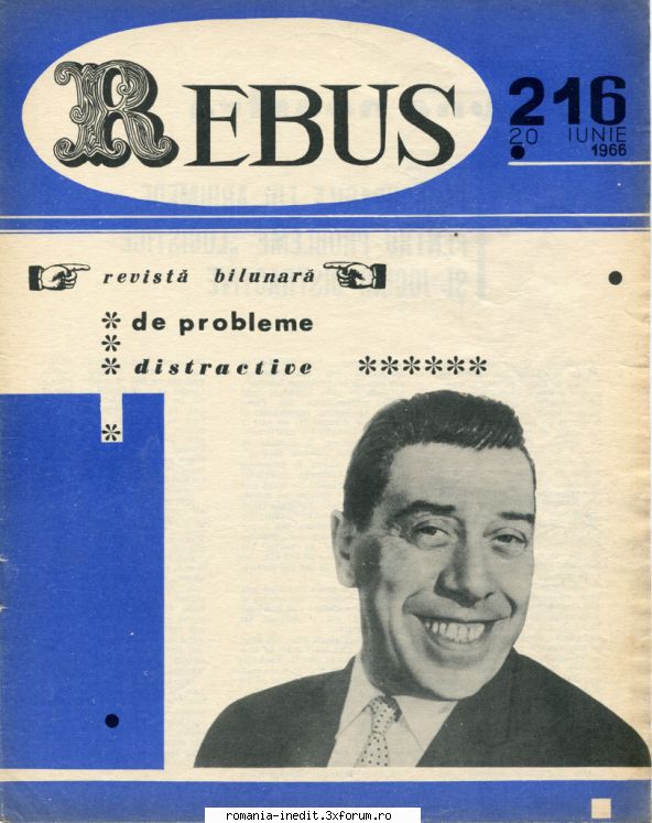 [b] revista rebus rebus 216-1966 (jpg, zip), 300 dpi arhiva include jpg pentru pagina dubla din