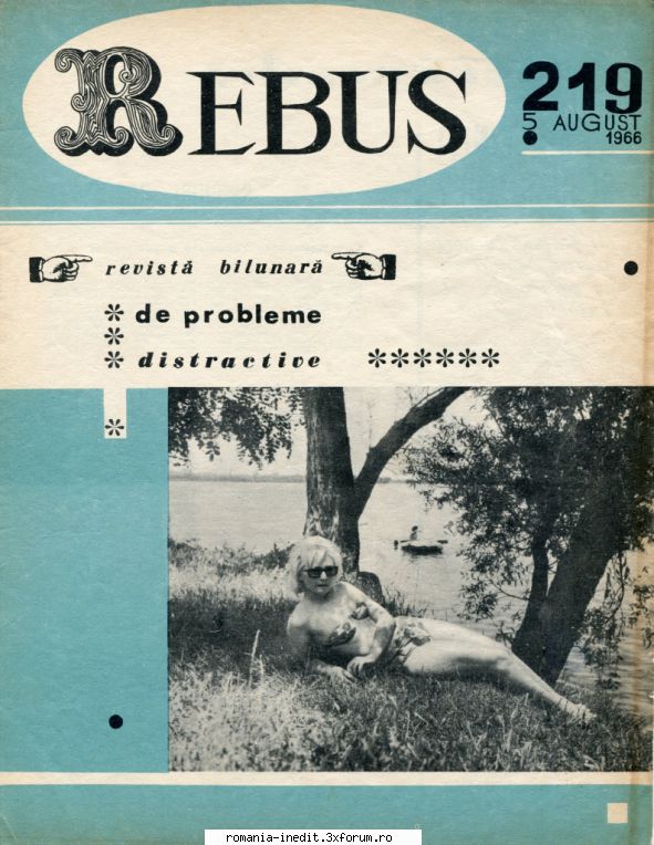 [b] revista rebus rebus 219-1966 (jpg, zip), 300 dpi arhiva include jpg pentru pagina dubla din