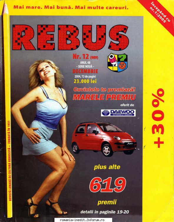 [b] revista rebus revista rebus nr. 12(989) din dec 2004 (72 pag.- primul numar format ...si rar