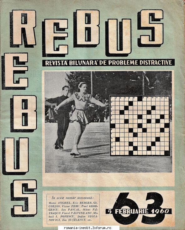 [b] revista rebus rebus 63-1960 (jpg, zip), 300 dpi, scan include jpg pentru pagina dubla din