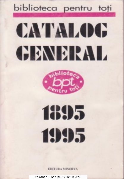 lista bpt pare fost scos catalog general 1895-1995