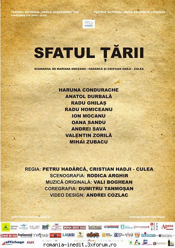 sfatul tarii (teatrul national iasi) decembrie 2018din programul teatrului national vasile