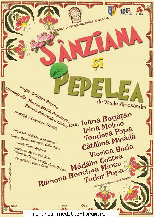 sanziana pepelea (teatrul februarie 'snziana și pepelea, vasile alecsandri drept feerie