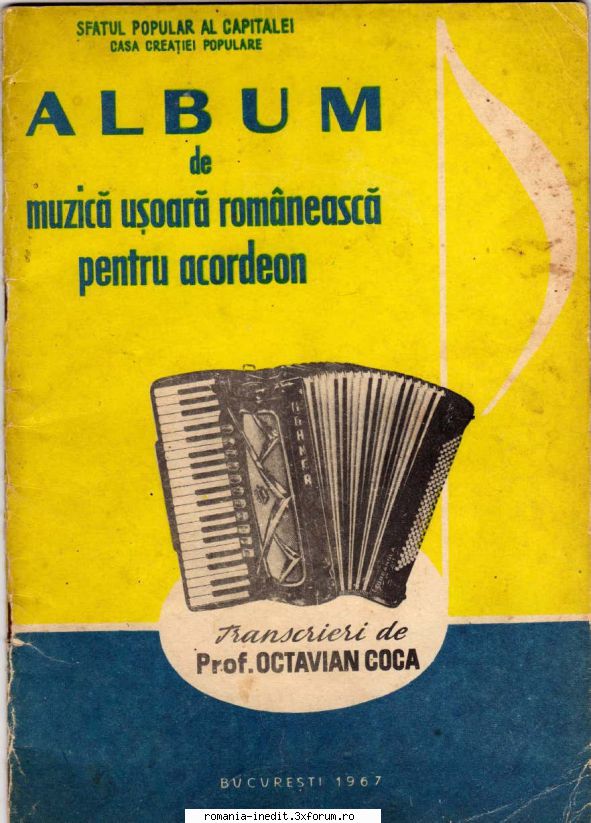 muzicale partituri album muzica usoara romaneasca acordeon