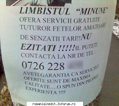 limbistu minune! servici are baiatu'! Moderator Aspirant