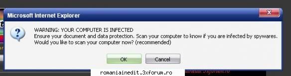 warning. vreo doua zile imi tot sare fata acest anunt, dupa care urmeaza oferta instalare stiu scan