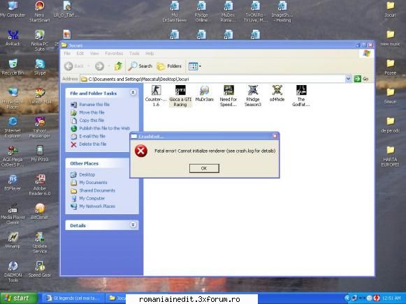 legends (cel mai tare joc masini) mie imi eroare cand dau joc dc??