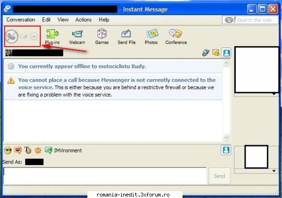 problema yahoo urmatoarea problema: cind conectat incercat vorbesc prin voce cineva din lista imi