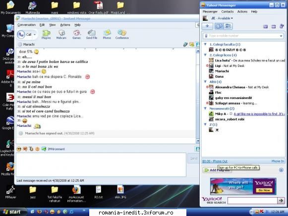 yahoo razna vorbeam persoana numita scrie has signed out" dar lista ramane online. chiar era
