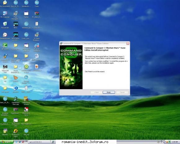 problema salut.am problema tiberium wars... mah lasa instalez. imi zice ypur system has not been