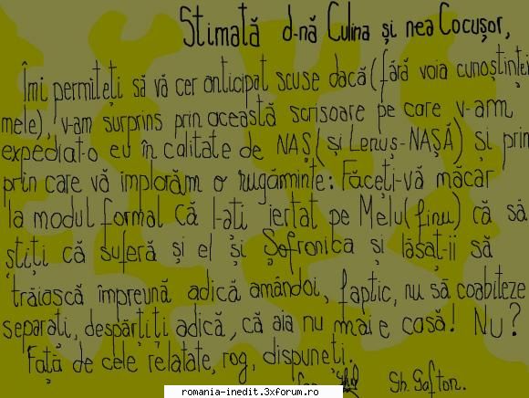 stilul epistolar 2008 vorba buna langa socri strica ....mai ales daca vine din partea nasului