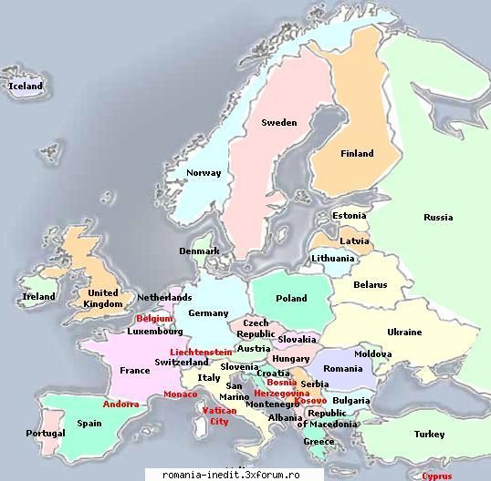 cum stati geografia europei? you got out european countries