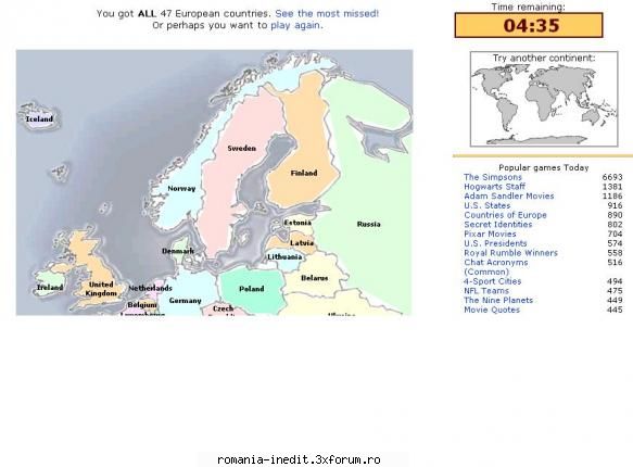 cum stati geografia europei?