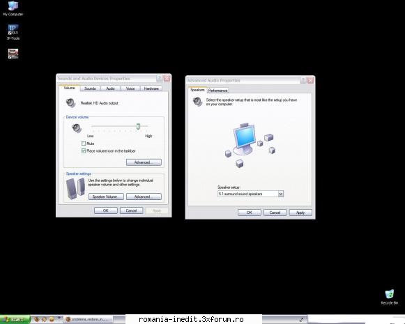problema redare sistem 5.1 incearca asa: control and audio speaker setup bifezi stiu sigur daca