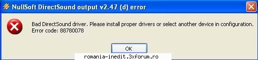 problema placa audio problema placa audio realtek ac'97 tot intalnesc acesta eroare winamp numa