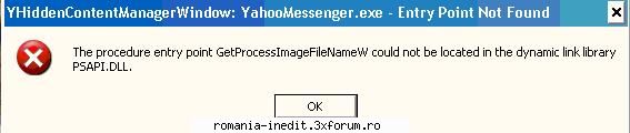 eroare psapi.dll imi apare eroare fiecare data cand deschid messengeru mai pot accesa nici internet