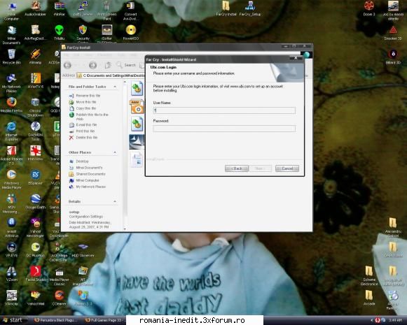 vreau instalez ''far cry'' inceput instalez ''far cry'' ajuns undeva unde imi cere username parola