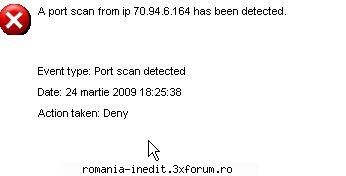 port scan detected mai ales cand intru torrente imi apare din cand cand chestia din imagine (si alte