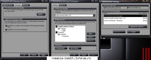 diacritice and regional că aţi instalat limba (dacă nu, şi key sequence, unde